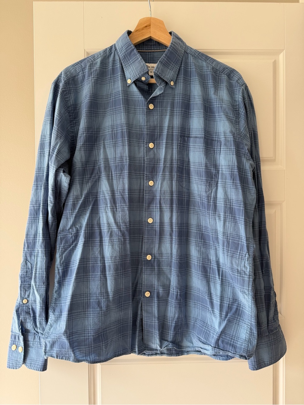 Men's Peter Millar Button Down - Blue Plaid - Medium